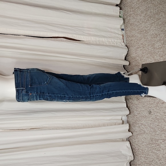 Lucky Brand " Ava Skinny" Distressed 8/29 Ankle Blue Wash Denim Jeans - Picture 2 of 13